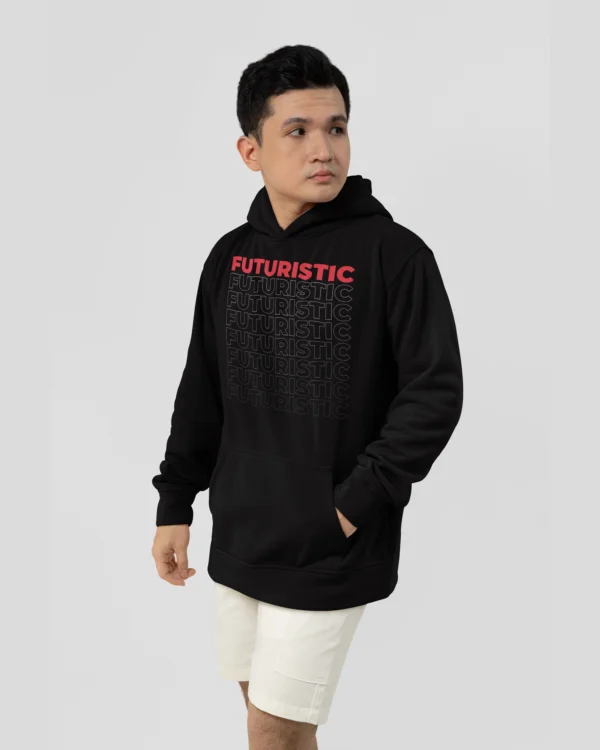 Black Futuristic Men Hoodie