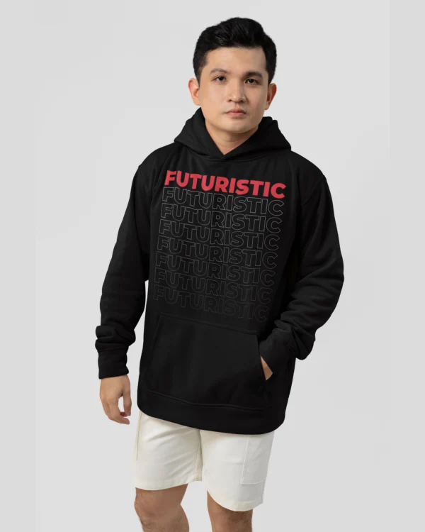 Black Futuristic Men Hoodie